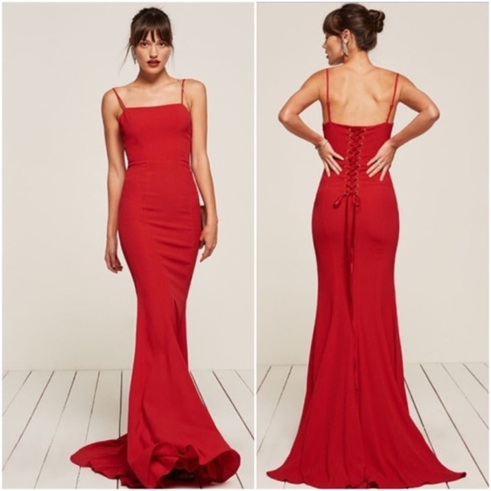 Reformation Dahlia dress in red (size 6)
